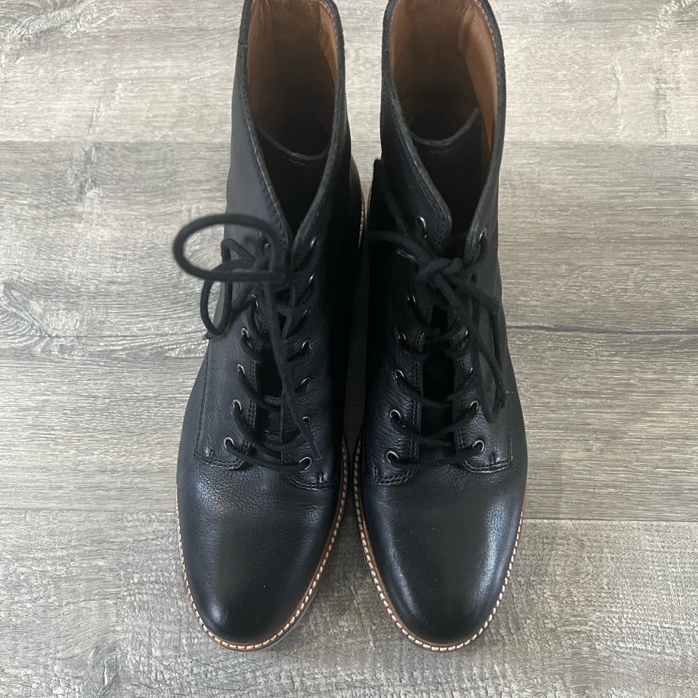 Madewell Clair Lace-up Combat Boot-Black Size 10